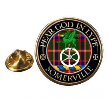 Somerville Scottish Clan Round Pin Badge