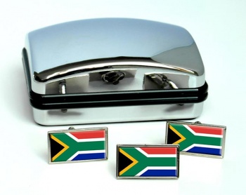 South Africa Flag Cufflink and Tie Pin Set