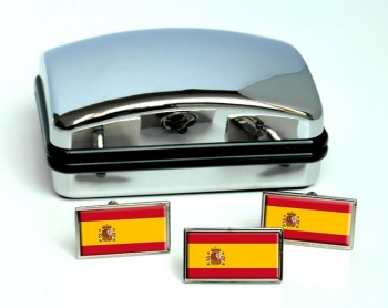 Spain Espana Flag Cufflink and Tie Pin Set