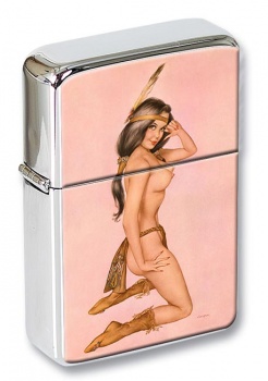 Pin-up Squaw Flip Top Lighter