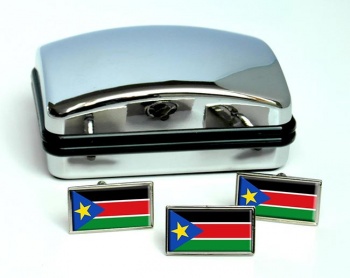 South Sudan Flag Cufflink and Tie Pin Set