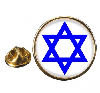 Star of David Round Pin Badge