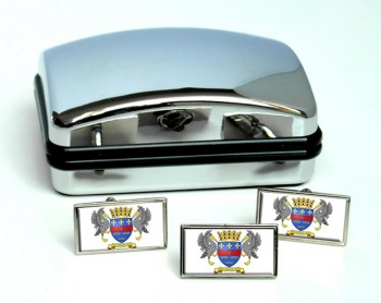 Saint Barthelemy Flag Cufflink and Tie Pin Set