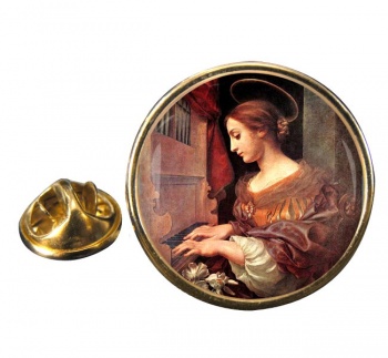 St. Cecilia Round Pin Badge