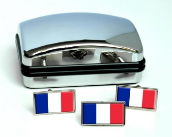 Saint Martin Flag Cufflink and Tie Pin Set