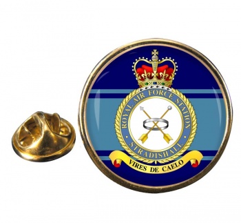 RAF Station Stradishall Round Pin Badge