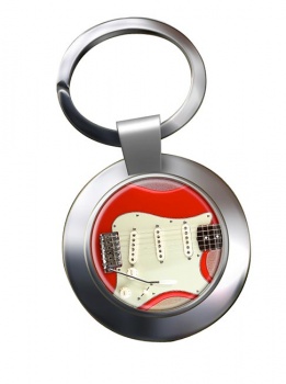 Stratocaster Guitar Chrome Key Ring