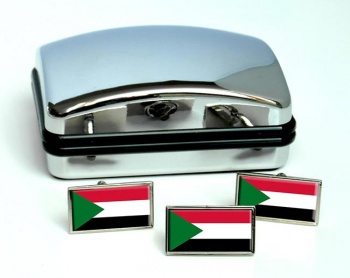 Sudan Flag Cufflink and Tie Pin Set