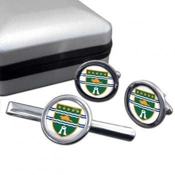 Surrey (Canada) Round Cufflink and Tie Clip Set