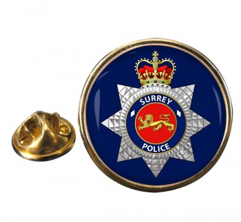 Surrey Police Round Pin Badge