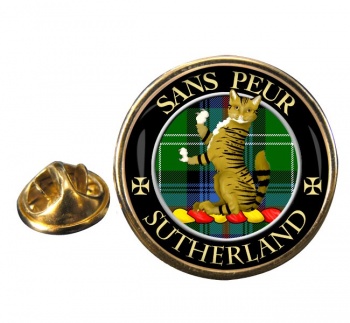 Sutherland Scottish Clan Round Pin Badge