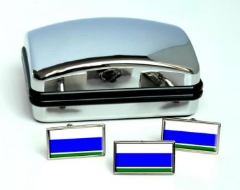 Sverdlovsk Oblast Flag Cufflink and Tie Pin Set