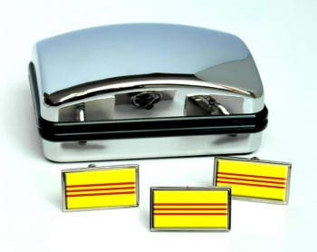 South Vietnam Flag Cufflink and Tie Pin Set