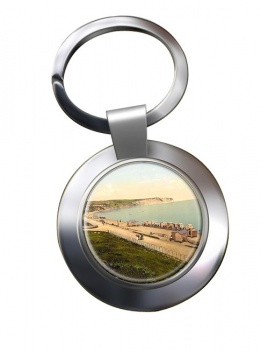 Swanage Beach Dorset Chrome Key Ring
