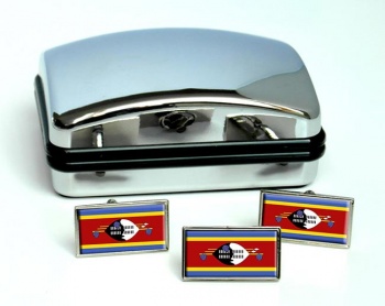 Swaziland Flag Cufflink and Tie Pin Set