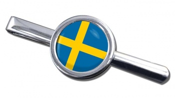 Sweden Sverige Round Tie Clip
