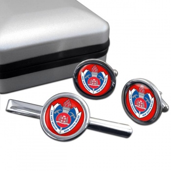 Sydney Fire and Rescue Round Cufflink and Tie Clip Set