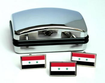 Syria Flag Cufflink and Tie Pin Set