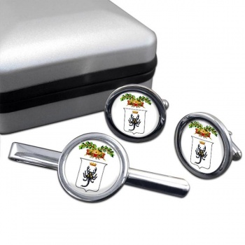 Provincia di Taranto (Italy) Round Cufflink and Tie Clip Set