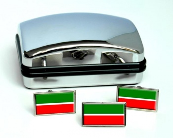 Tatarstan Flag Cufflink and Tie Pin Set