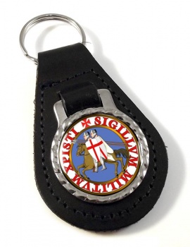 Knights Templar Seal Leather Key Fob