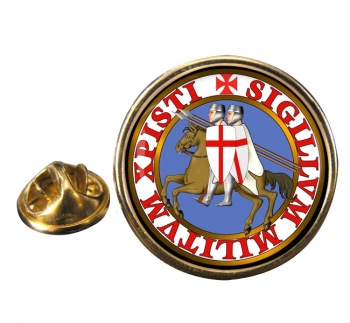Knights Templar Seal Round Pin Badge