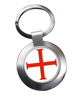 Knights Templar Cross Chrome Key Ring