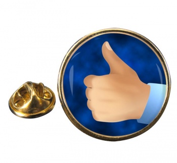 Thumbs Up Round Pin Badge