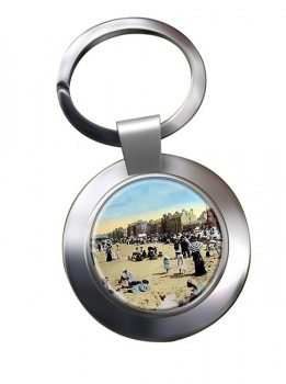 Rhyl Beach Chrome Key Ring