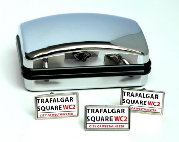 Trafalgar Square Rectangle Cufflink and Tie Pin Set