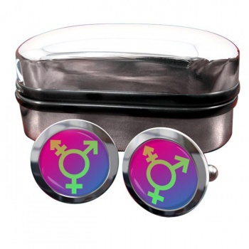 Transgender Symbol Round Cufflinks