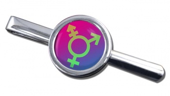 Transgender Symbol Round Tie Clip