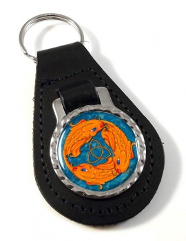 Triquetra Fish Leather Key Fob