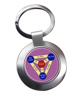 Shield of the Trinity (Scutum Fidei) Leather Chrome Key Ring