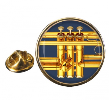 Trumpet Round Pin Badge