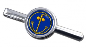 Tubal Cain (Two Ball and Cane) Masonic Round Tie Clip
