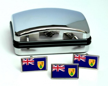 Turks and Caicos Islands Flag Cufflink and Tie Pin Set