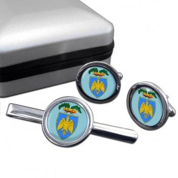 Provincia di Udine (Italy) Round Cufflink and Tie Clip Set