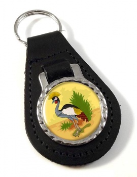 Uganda Badge Leather Key Fob