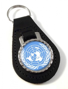 United Nations Leather Key Fob
