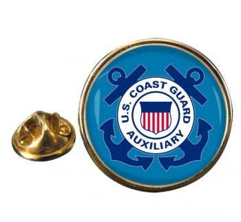 United States Coast Guard Auxiliary Round Pin Badge
