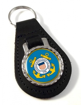 United States Coast Guard Leather Key Fob
