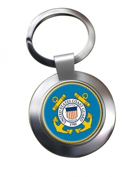 United States Coast Guard Chrome Key Ring