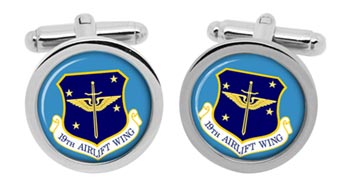 19th Airlift Wing USAF Cufflinks in Box