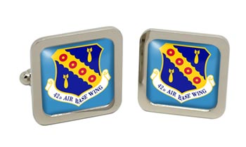 42d Air Base Wing USAF Square Cufflinks in Box