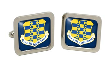 61st Air Base Wing USAF Square Cufflinks in Box