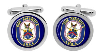 USS America (LHA-6) Cufflinks in Box