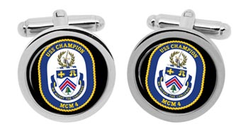 USS Champion (MCM-4) Cufflinks in Box