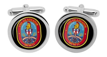 USS Gladiator (MCM-11) Cufflinks in Box