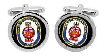 USS Winston S. Churchill (DDG-81) Cufflinks in Box